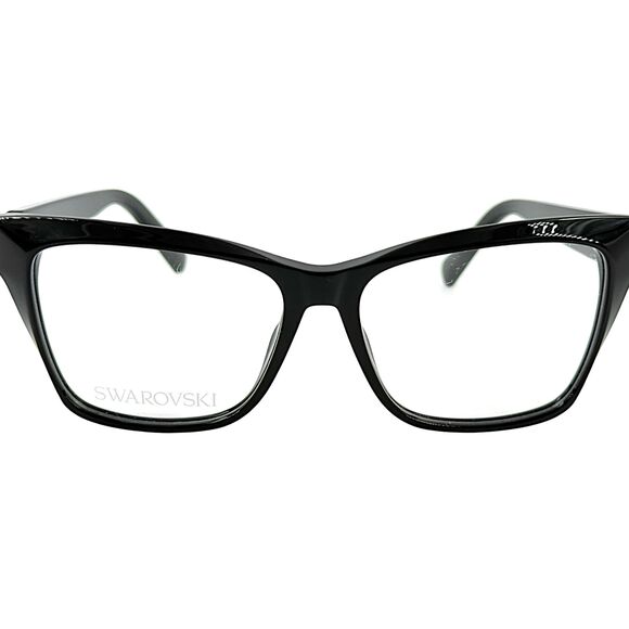 Swarovski SK5468 Womens Plastic Eyeglass Frame 001 Shiny Black 53-14